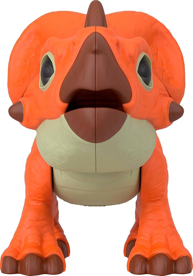 Fisher-Price Imaginext Jurassic World Dinosaur Action Figure with Kid-Activated Motion & Growing Spikes, 7.75-inch Aquilops Dino Toy