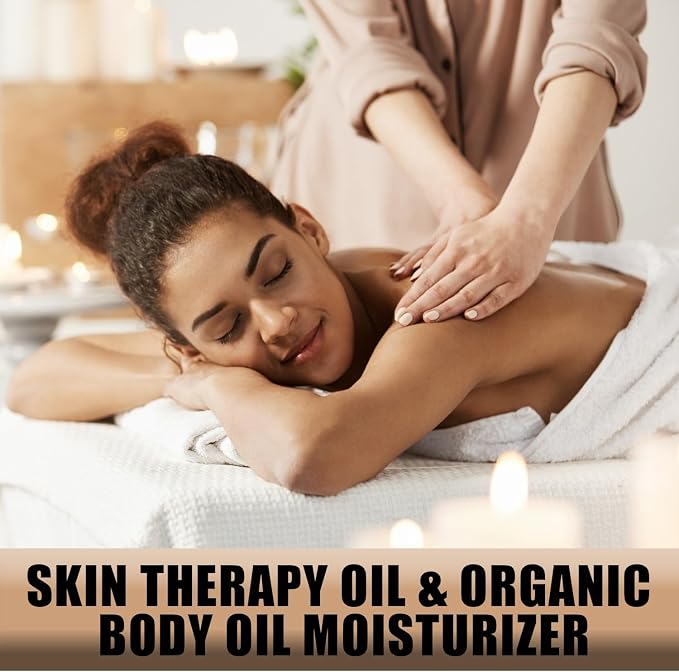 Coconut Massage Oil for Couples Date Night, with Massage Roller Ball, Full Body Massage Oil for Massage Therapy, Skin Therapy Oil & Organic Body Oil Moisturizer, Spa Gift Set for Him, Her