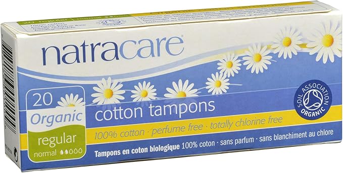 20 Organic Cotton Tampon No Applicator Regular- 5 Boxes