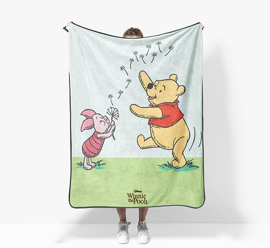 Jay Franco Kids Plush Throw Blanket – Soft & Cozy Fleece Throw for Bedroom & Couch Décor, Official Licensed Product, Multi - Winnie The Pooh, 40x50 - Travel Blanket