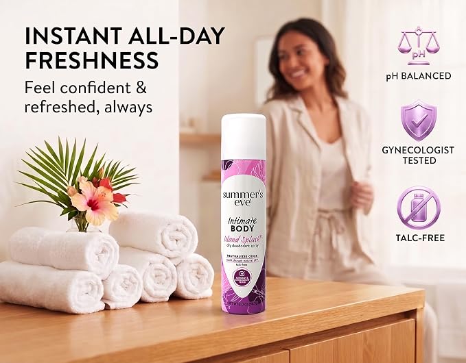 Feminine Deodorant Spray Island Splash 2 oz (Pack of 7)