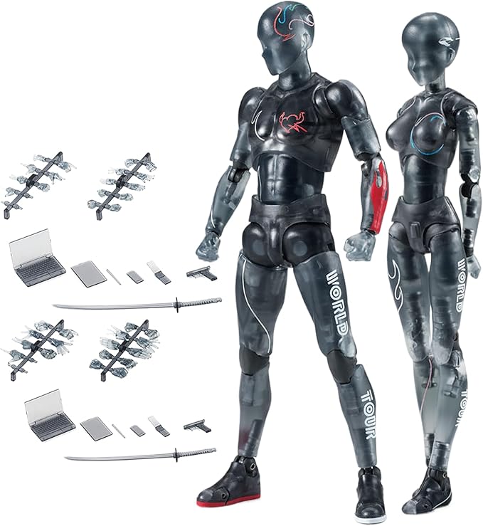 Action Figures 5.91in with Inclusive Arm Accessories Movable Gestures Drawing Mannequin Poseable Figure Decorative Action Figure Body Gift for Tabletop Display Shelf (Female)