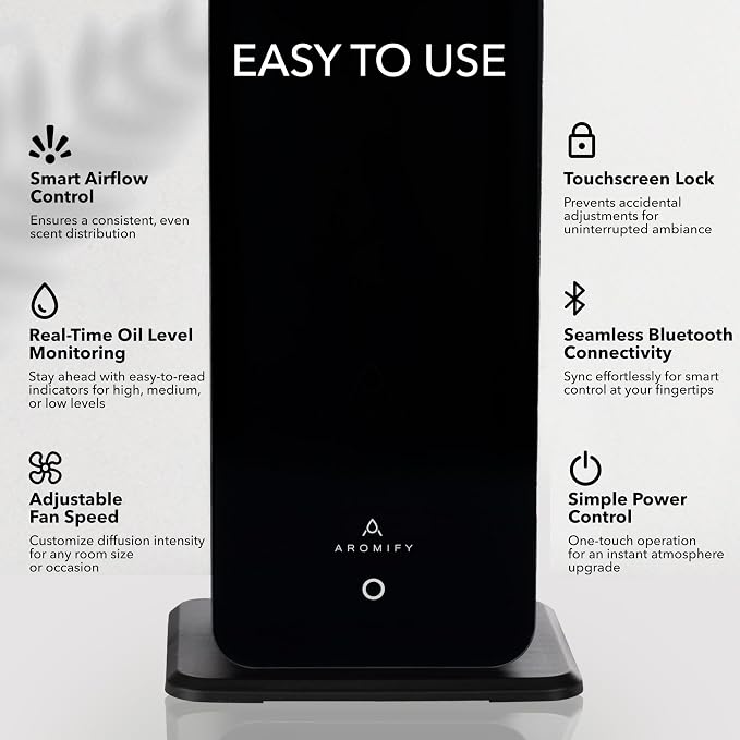 Tower Waterless Diffuser, 3500 Sq Ft Coverage, Essential Oil Diffuser with Bluetooth & App Control, Quiet & Silent Operation, Cold Air Aromatherapy Scent Diffuser for Home, Office & Spa