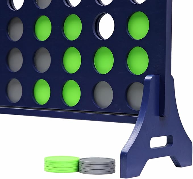 Tailgating Pros Premium Navy Giant Four in a Row with Carrying Case - Jumbo Oversized Outdoor Yard Game - Connect Multiple Pucks in a Row to Win - Many Puck Colors Available!