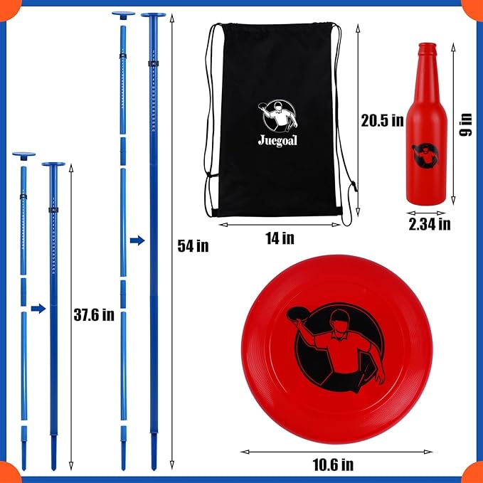 Juegoal Outdoor Flying Disc Game Set, Yard Games Set, Outside Fun Disc Toss Game for Beach Lawn Backyard Park Camping