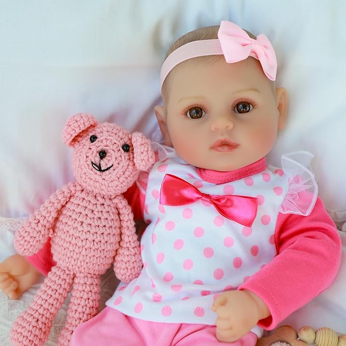 WOOROY Baby Dolls, 18-Inch Adorably Realistic Soft Body Baby Doll, Real Life Dolls with Accessory-Rich Set,Gifts for Aged 3+, Pretend Play, Cuddling, and Collection