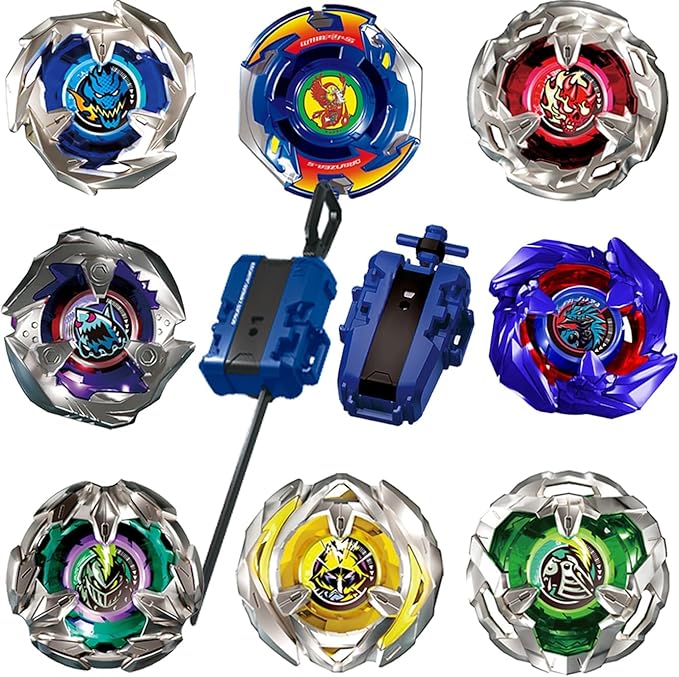 Battling Set, Spinninning Top Burst Boy Combat Battling Game Set, Spinning & Launchers, Greats Birthday Gift for Boys, 8 Spinning Tops