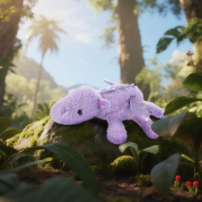 Apricot Lamb Toys Plush Purple Lying Dragon Dinosaur Stuffed Animal Soft Cuddly Perfect for Child (Purple Dragon,15 Inches)