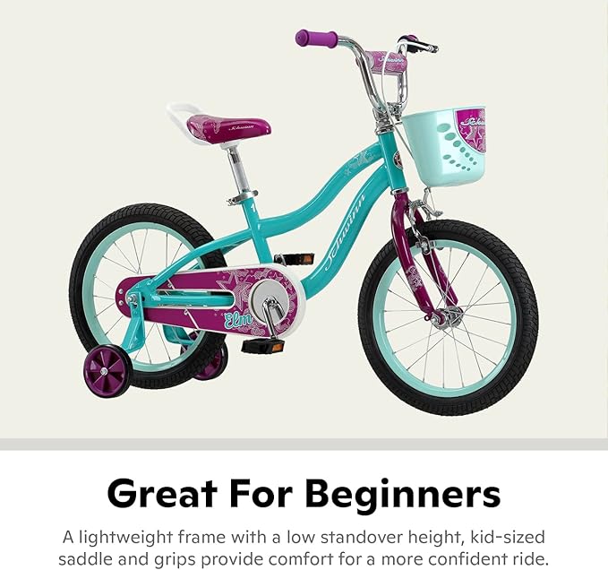 Schwinn Elm and Koen Bike or Balance Bike, 12-18 Inch Bike for Kids Ages 2-13, Black, Blue, Red, Teal, Pink or Purple, SmartStart Ergonomic Design, Adjustable Seat Grows with Child, Training Bicycle