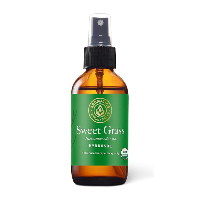Aromatics International USDA Organic Sweet Grass Hydrosol 100ml | 100% Pure Natural Aromatic Mist for Home, Body & Daily Use