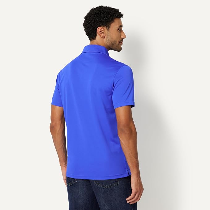 Amazon Essentials Men's Moisture Wicking Golf Polo Shirt, Short Sleeve, Slim-Fit, Quick-Dry, Active Wear