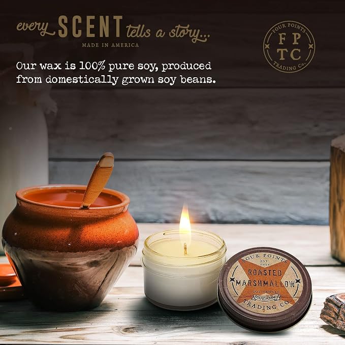 Roasted Marshmallow Scented Soy Aromatherapy Candle, Candles for Home Scented Variety, Use in Bath for Stress Relief and Relaxation, Ideal Gifts for Women 4 Oz w/Candle Jar | Aromatherapy, Stress Relief & Relaxation, Candle Jar Included, Ideal Gifts fo...