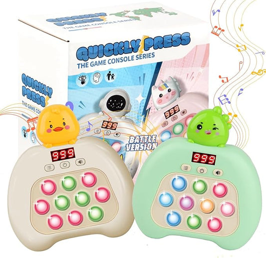 Fast Push Pop Fidget Toys for Kids, Handheld Puzzle Game with LED Screen & Multiplayer Mode, Sensory Toys for 3-12 Year Old Girls Boys, Fun Battle Gifts for Friends（Dinosaur）