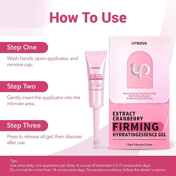 Intimate Moisture Gel for Women, Probiotics + Plant Extracts, pH Balance, Yeast Infection and BV Care, Dryness & Odor Relief, 1Box x 7pcs