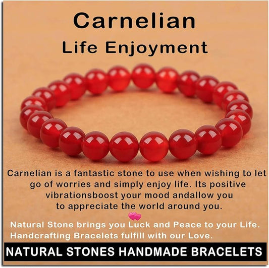 AD Beads Handmade Gemstone Stretch Elastic Bracelet Crystal Healing Reiki Nature's Beauty and Spiritual Essence Unisex