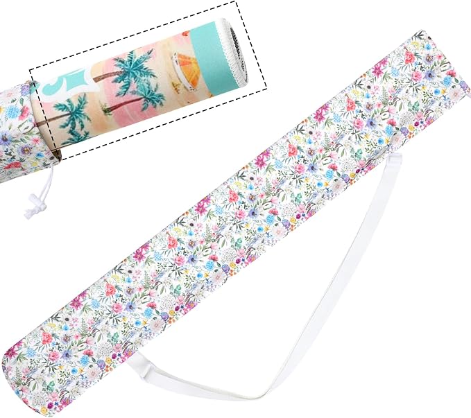 Shinylin 35 Inch Mahjong Mat Carrying Bag with Strap, Printed Drawstring Mahjong Holder Bag Outdoor Travel Canvas Storage for Board Games, Yoga Mats, Tripod