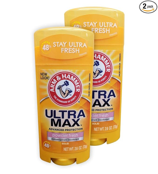 Arm & Hammer Ultramax Invisible Solid Powder Fresh Antiperspirant & Deodorant-2.6 oz, 2 pack