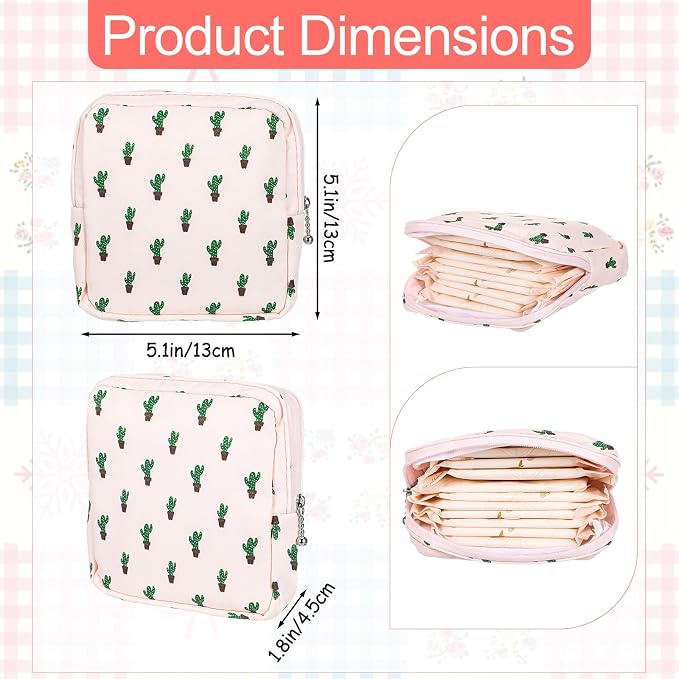 Sanitary Napkin Storage Bag, 4 Pcs Period Bag for Women Portable Period Pouch Small Discreet Menstrual Pad Bags Cute Feminine Pads Period-Kits Menstrual Cup Pouches Tampon Holder for Purse