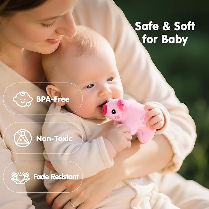 hahaland Baby Toys 6-12 Months - Surprise Barn with Stuffed Farm Animals with Real Sounds, Mirror- Montessori Toys for 6 Month Old Baby 1 Year Old Boy Girl Gifts Toddlers Sensory Toy