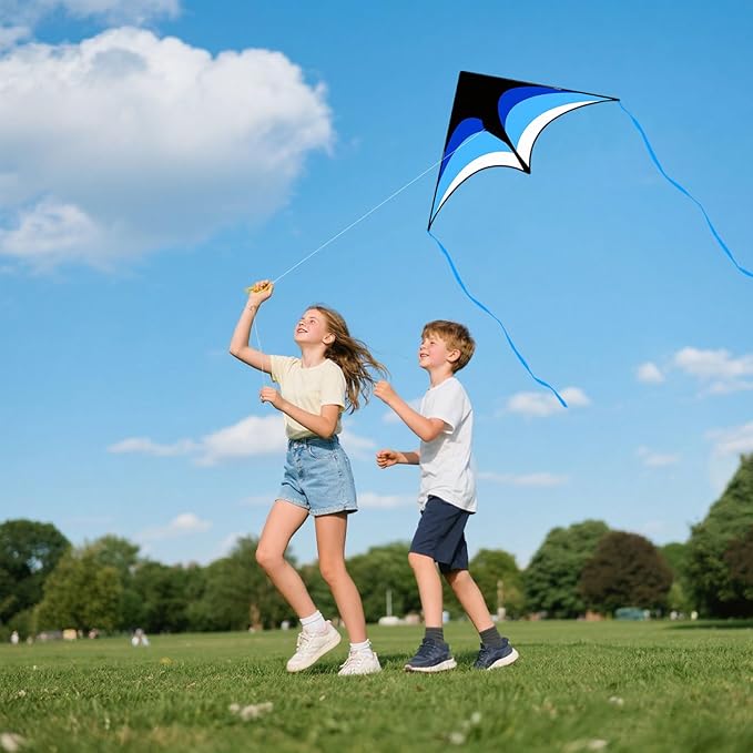 Kites for Kids and Adults, Easy to Fly for Beach, Single Line Kite Set for Beginners