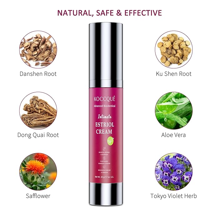 Estriol Cream for Women Menopause Relief: Bioidentical Estrogen Vaginal Cream - for Hot Flashes/Vaginal Dryness/Vulva Itch/Sleep Issues - 50ml