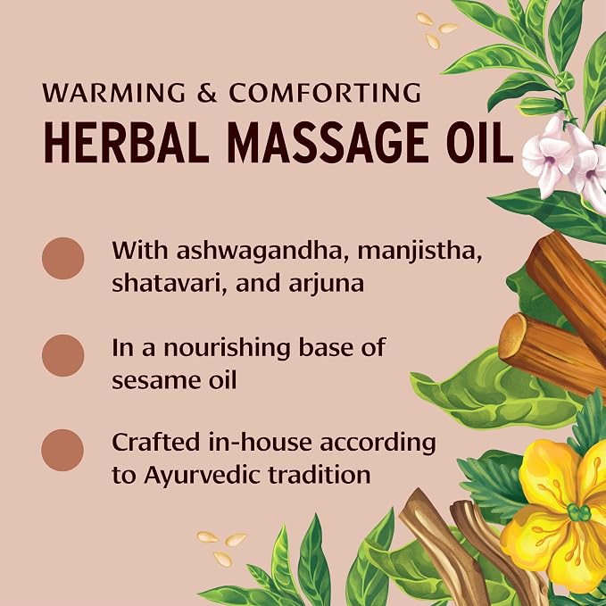 Banyan Botanicals Organic Mahanarayan Oil – Deeply Penetrating Muscle & Joint Recovery Oil – Warming Ayurvedic Massage Oil for Active Mobility & Tissue Resilience – 8 oz – USDA Organic