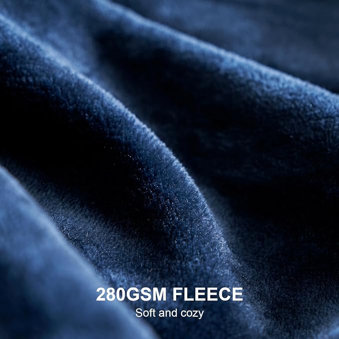 Hansleep Throw XL Navy Blue Fleece Blanket, Soft Flannel Bed Blanket | Fuzzy Cozy Blanket 50x70 Inches, Multi-use for Bed, Sofa, Couch, Travel, Camping, All Season Warm Lightweight Cover
