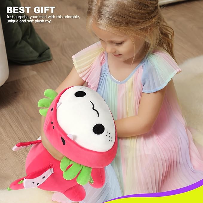 Onsoyours Cute Axolotl Dragon Fruit Plush, Soft Stuffed Animals Axolotl Pitaya Plush Pillow, Kawaii Plushie Toy for Kids (Axolotl Dragonfruit B, 13")