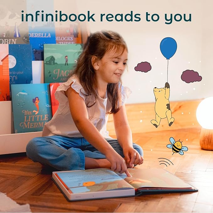 Cali’s Books Winnie-The-Pooh infinibook Reader + Booklet | Storytelling Toy & Audio Book for Kids | Recordable Read-Aloud & Games | Screen-Free Educational Gift for Ages 3-7