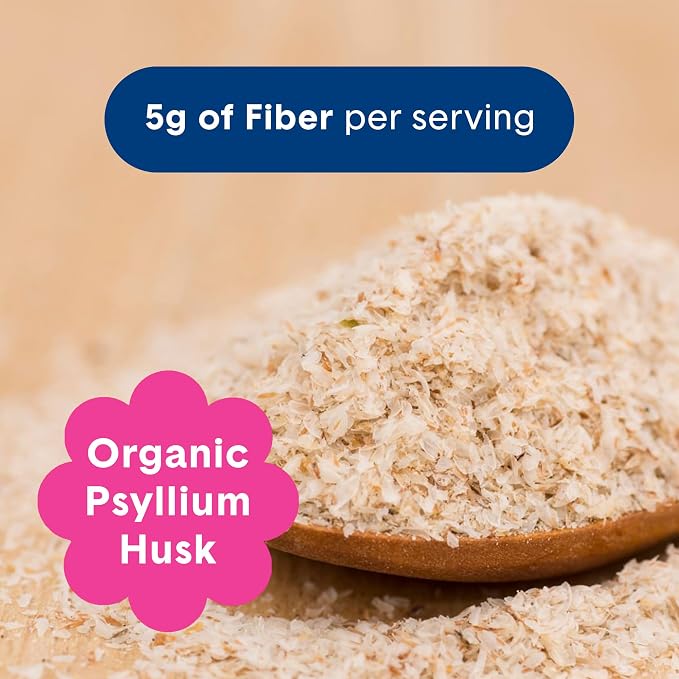 Bellway Super Fiber Powder + Fruit, Sugar Free Organic Psyllium Husk Powder Fiber Supplement for Regularity, Bloating Relief & Digestive Health, Plant-Based, Wild Berry (50 Servings)