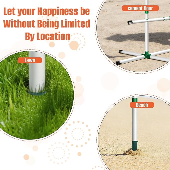 Kovshuiwe Flying Disc Game Set, Bottle Smash Disc Toss Game- Indoor & Outdoor Team Game, Disc Toss Outdoor Games Height Adjustable Bottle Drop Set-Play at The Beach, Lawn, Backyard, Park, Tailgating