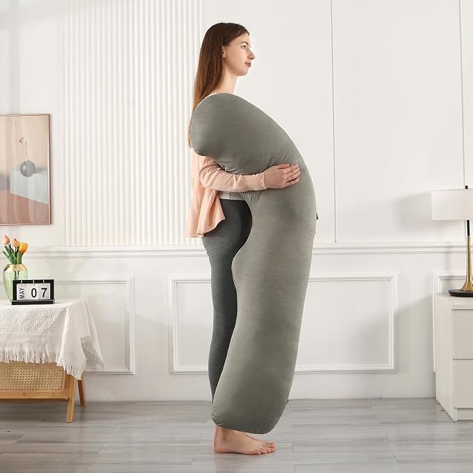 BATTOP Pregnancy Pillows with Cooling Cover,Cooling Maternity Pillow for Sleeping,Support for Belly,Hips,Legs,Pregnancy Must Haves,Side Sleeper Body Pillow