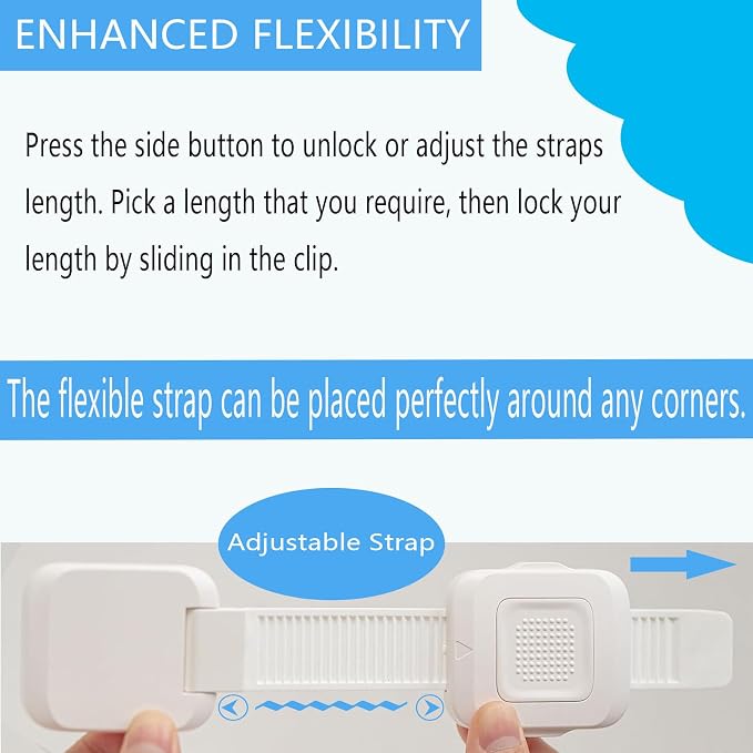 YEYA Upgraded No Drill Furniture Anchors for Baby Proofing, Anti-Tip Adjustable Straps, 2 Pack | Upgraded, Anti-Tip Adjustable Straps, Baby Proofing