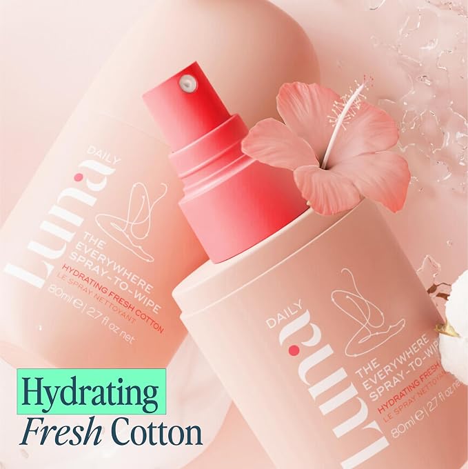 Luna Daily The Everywhere Spray-To-Wipe - Hydrating Soft Cotton | 80ml