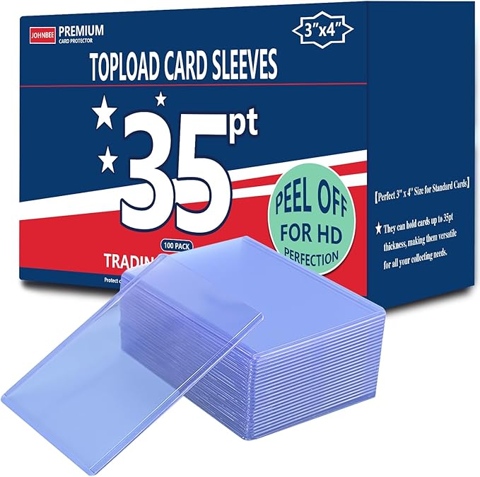 JohnBee Card Sleeves - OPP Penny Sleeve for Trading Cards - Premium Toploader Inner - Fit MTG, TCG, Game & Sports Cards, Kpop Pocket Polaroid Photo Sleeves - Ideal for Card Enthusiasts (100)