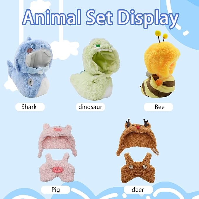 Doll Clothes(NO Doll), 17cm Cute Dolls Outfit with Accessories for Boys and Girls Stylish Adorable Dolls Clothes Accessories - Brown