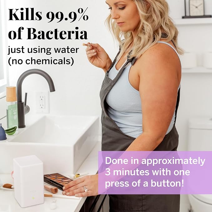 Pixie Menstrual Cup Steam Cleaner - Wash Your Cup + Kill 99.9% of Germs with Cleanser Steam for Feminine Care - 3 Minutes and Your Period Cup is Sterile! Automatic Shut Off - FSA Eligible (White)