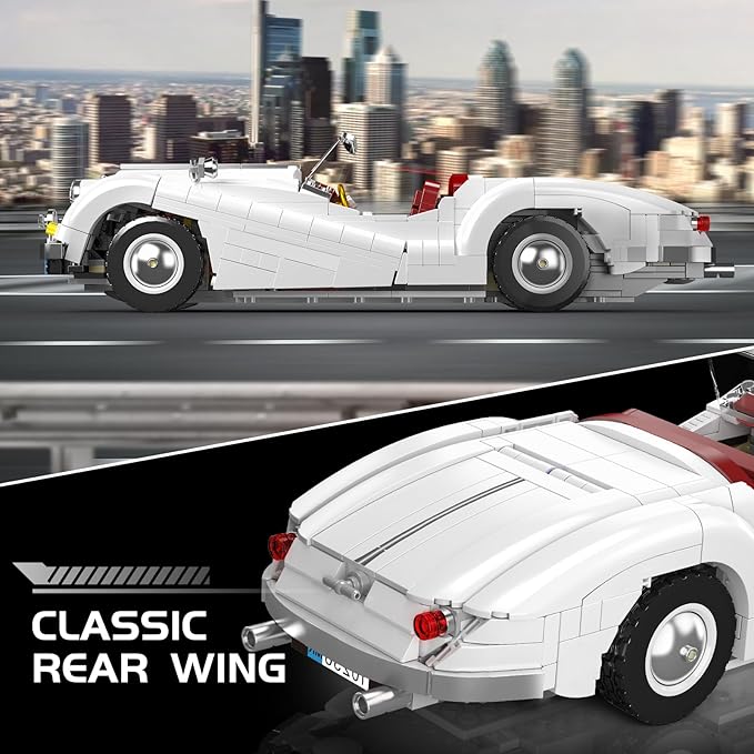 Mould King Sports Car Building Block Kits, MOC Classic Car Model Kit Supercar Racing Model Building Sets, Gift for Age 14+/Adult Collections Enthusiasts (1,302+ Pieces)