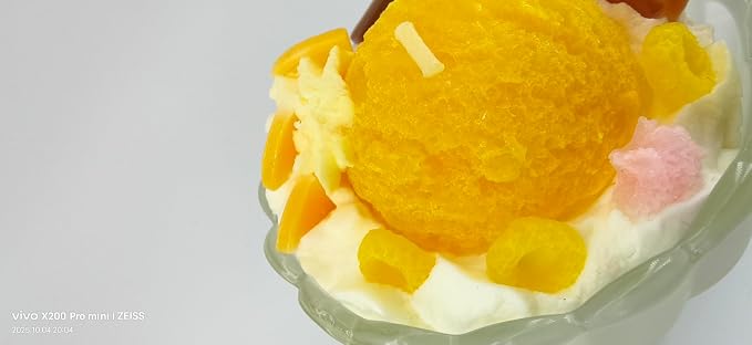 Generic Ice Cream Aromatherapy Candles, Glass Goblet, Decorative Dessert Shape, Fruit Fragrance, Birthday Festival Party Mother Gift (Coconut Fruit)