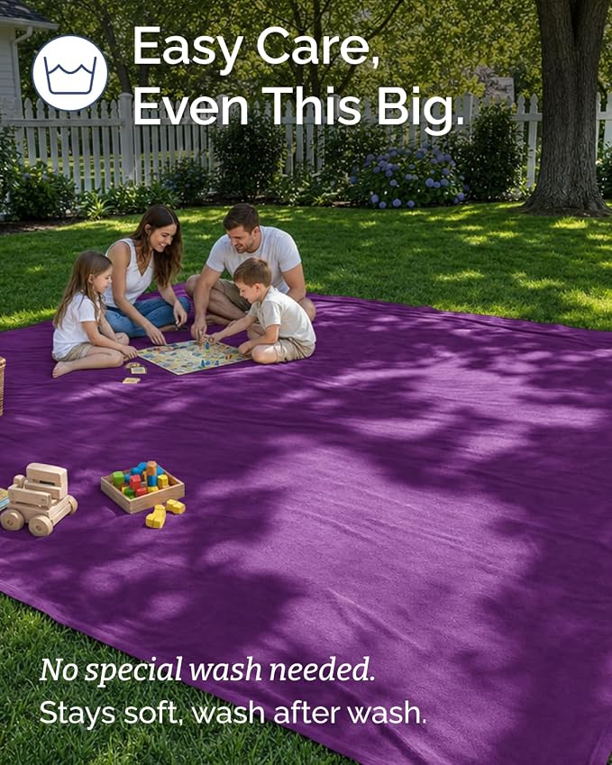 Ultra Soft Fleece Blanket Giant Blanket Size - Flannel Fleece Luxury Blanket - Lightweight for Couch Bed Chair - Thick, Warm and Breathable - All Season Cozy, Purple