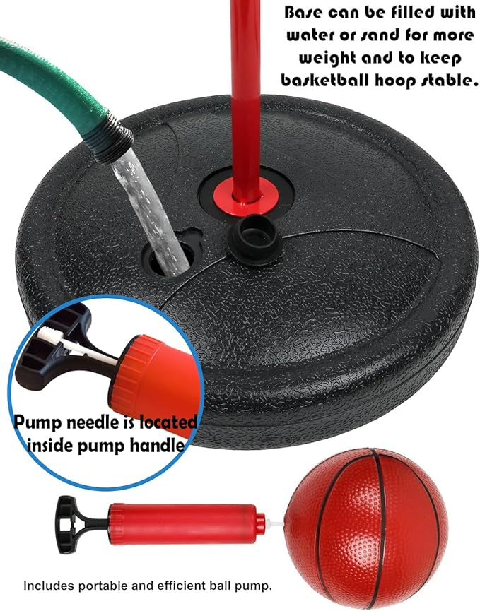Basketball Hoop for Kids Toy Set with 3 Balls | Adjustable Height Stand 2-4 ft | Indoor & Outdoor Play for Toddler Boy & Girl
