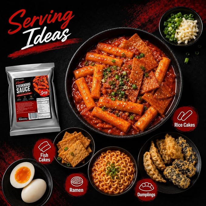 KorGourmetta | Korean Tteokbokki Powder Sauce Mix – Ideal for Spicy Rice Cake Dishes – Easy-to-Prepare, Bold Flavors for Street Food Experience – 300g Pack (10.6 oz, Mild) | 떡볶이 소스