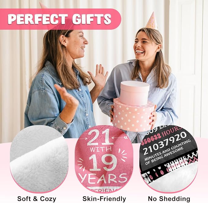 Sruemiul 40th Birthday Gifts Women, Happy 40th Birthday Blanket 50" x 60" | 40th Birthday Decorations for Women, 40 Year Old Birthday Gifts for Women, 1986 40Th Birthday Gift for Her, Daughter, Friend