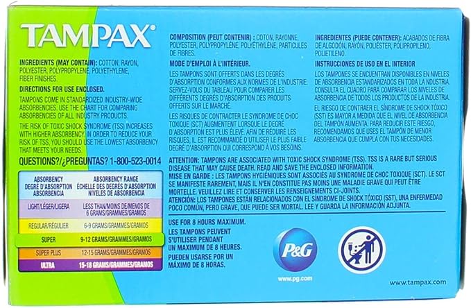 Tampax Flushable Super Tampons - 10 ct, Pack of 3