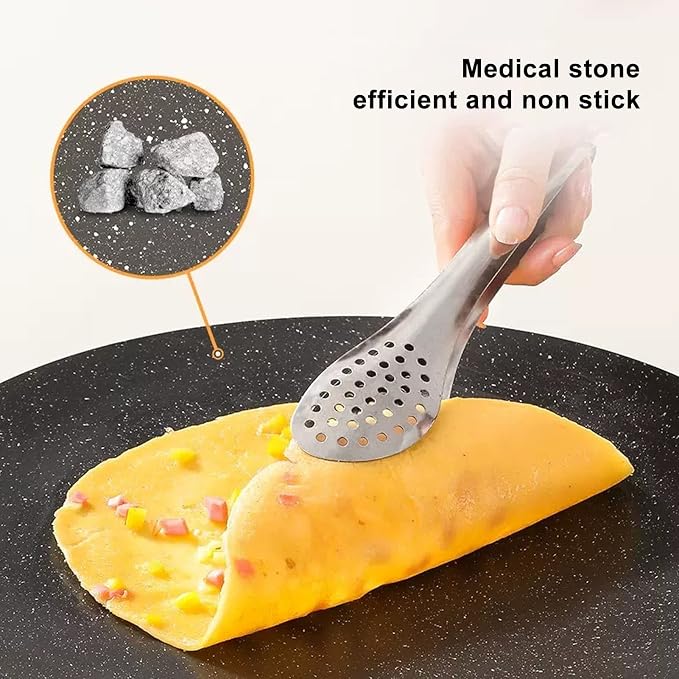 Korean Grill Pan,11.8inch Nonstick Round Griddle Grill Pan for Korean BBQ,Round BBQ Griddle with Handle,Multifunctional Stove Plate for Meats, Pancakes, Ribs