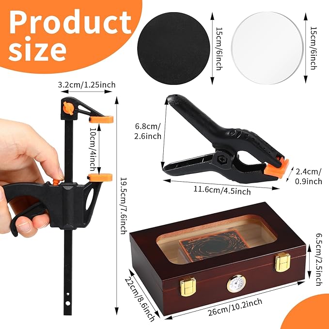 Didaey Card Flattening Kit Trading Card Flattening Tool Accessory Kit Included 1 Moisturizing Box 2 Acrylic Plates 4 Vices 4 Clamps 2 Indent Mats for Fix Bent Cards(Reddish-Brown,Wooden)