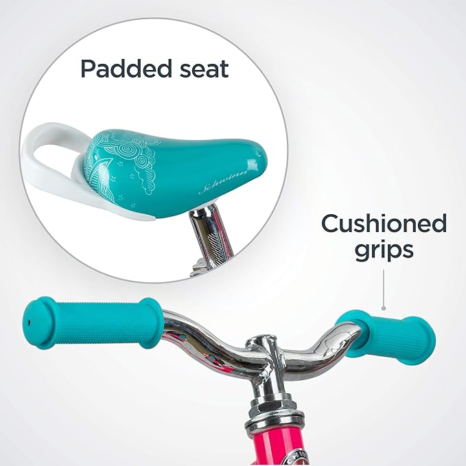 Schwinn Elm and Koen Bike or Balance Bike, 12-18 Inch Bike for Kids Ages 2-13, Black, Blue, Red, Teal, Pink or Purple, SmartStart Ergonomic Design, Adjustable Seat Grows with Child, Training Bicycle