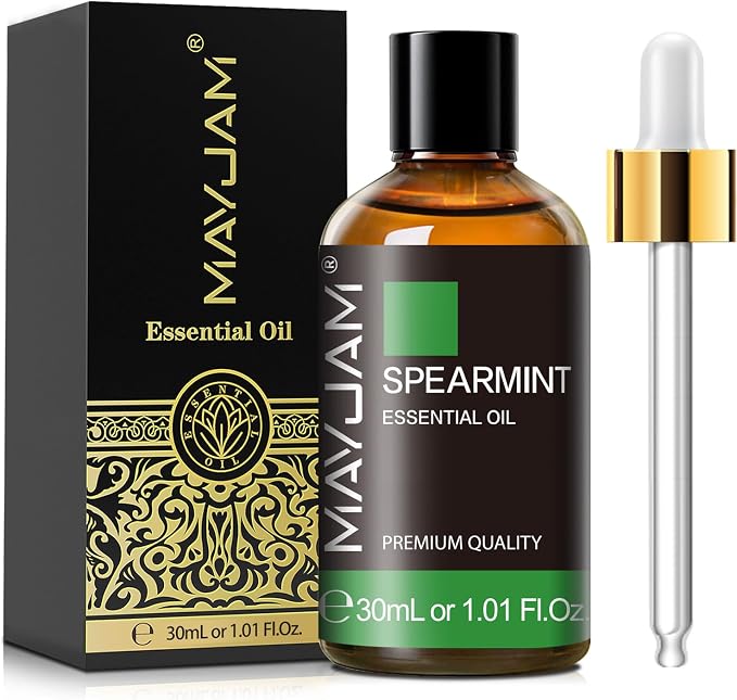 Spearmint Essential Oil 30ML/ 1.01FL.OZ, MAYJAM Pure Spearmint Oil for Massage, Diffuser, Soap Making, Long Lasting Scents