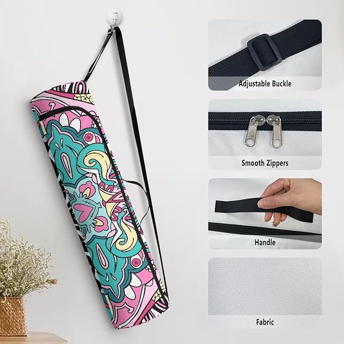 Yoga Mat Bags for Women Lightweight Gym Bag with Strap Full Zip Yoga Accessories