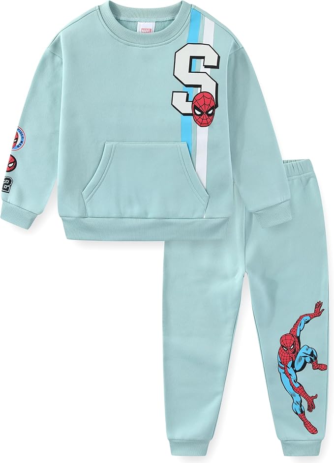 Marvel Spider-Man Boys 2 Piece Sweatshirt and Pant Sets for Toddlers and Big Kids